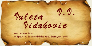 Vuleta Vidaković vizit kartica